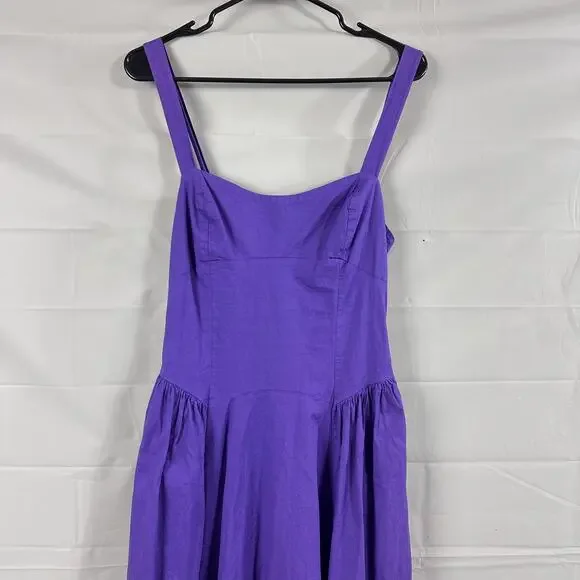 Free People Dress Womens Medium Paolo Midi Purple Sundress Romantic Retro Chic - Picture 6 of 14